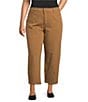 John Mark Plus Size Cotton-Blend Straight Leg Pants, Color:Rich Camel - Image 1
