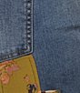 John Mark Plus Size Denim Multi Mix Matched Beaded Straight Leg Jeans - Image 6