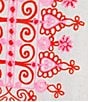 John Mark Plus Size Embroidered Split V-Neck 3/4 Sleeve Hi-Low Hem Tunic, Color:White - Image 6