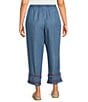 John Mark Plus Size Embroidered Wide Leg Pull-On Cropped Pants - Image 2