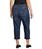 John Mark Plus Size High Rise Tiered Fringe Hem Crop Jeans, Color:Medium Denim - Image 4