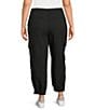 John Mark Plus Size Jogger Cargo Pants, Color:Black - Image 2