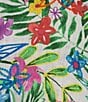 Color:Floral Multiple - Image 4 - Plus Size Linen Floral Print Point Collar 3/4 Sleeve Button Front Tunic