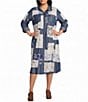 John Mark Plus Size Mixed-Media Embroidered Floral Eyelet Patchwork Button-Front Shirt Dress - Image 1