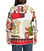 John Mark Plus Size Multi Color Abstract Wire Collar Long Roll-Tab Sleeve Button Front Shirt - Image 2