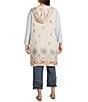 John Mark Plus Size Multi Floral Mandala Embroidery Open-Front Hooded Vest - Image 2