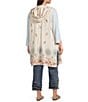 John Mark Plus Size Multi Floral Mandala Embroidery Open-Front Hooded Vest - Image 4