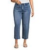 John Mark Plus Size Patch Pocket Wide Leg Denim Jeans - Image 1