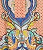 John Mark Plus Size Shirring Printed Scoop Neck 3/4 Sleeve Top, Color:Multi - Image 6