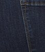 John Mark Plus Size Straight Leg 5-Pocket Fringe Hem Crop Jeans, Color:Dark Indigo - Image 4