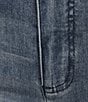 Color:Denim - Image 5 - Plus Size Stretch Denim Straight Leg Tiered Frayed Hem Cropped Jeans