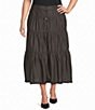 John Mark Plus Size Tiered Denim Skirt - Image 1