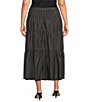 John Mark Plus Size Tiered Denim Skirt - Image 2