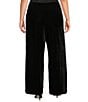 John Mark Plus Size Velvet Wide Leg Smocked Waist Pull-On Pants - Image 2