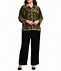 John Mark Plus Size Velvet Wide Leg Smocked Waist Pull-On Pants - Image 3