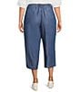 John Mark Plus Size Wide Leg Tulip Hem Cropped Pants, Color:Chambray - Image 2