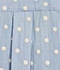 John Mark Plus Size Woven Embroidery Dots Wire Collar 3/4 Ruched Cinched Tie Sleeve Button Front Blouse, Color:Light Indigo - Image 5