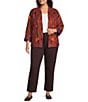 John Mark Plus Size Woven Floral Embroidered Long Sleeve Open-Front Jacket - Image 3