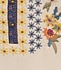 John Mark Plus Size Woven Mixed Print Embroidered Round Neck 3/4 Raglan Sleeve Tunic - Image 5