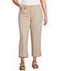 John Mark Plus Size Woven Wide-Leg Patch Pocket Jean - Image 1