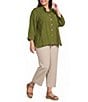 John Mark Plus Size Woven Wide-Leg Patch Pocket Jean - Image 3