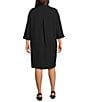 John Mark Plus Size Woven Wire Collar 3/4 Sleeve Button Front Shirtdress - Image 2