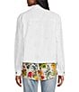 Color:White - Image 2 - Point Collar Long Sleeve Button Front Eyelet Embroidery Jacket