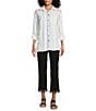 John Mark Point Collar Long Sleeve Stripe Button Front Shirt, Color:Multi - Image 3