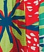 John Mark Printed Wire Collar 3/4 Cinch Tie Sleeve Button Front Tunic, Color:Multi - Image 6