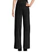 John Mark Ribbed Chenille Pull-On Wide Leg Pants, Color:Black - Image 1