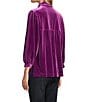 John Mark Ruffle Collar Velvet 3/4 Sleeve Pullover, Color:Amethyst - Image 4