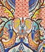 John Mark Shirring Mix Print Scoop Neck 3/4 Sleeve Top, Color:Multi - Image 6