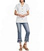 John Mark Straight Leg 5-Pocket Fringe Hem Crop Jeans - Image 3