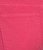 Color:Fuchsia - Image 4 - Straight Leg Frayed Hem Cropped Pants