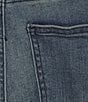 Color:Denim - Image 4 - Stretch Denim Straight Leg Tiered Frayed Hem Cropped Jeans