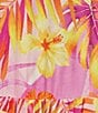 John Mark Tropical Printed V-Neck 3/4 Sleeve Tiered Midi Dress, Color:Tropical Multiple - Image 3