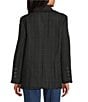 John Mark Tweed Open Lapel Long Sleeve Button Front Fringe Lined Coat, Color:Black - Image 2