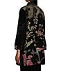 John Mark Velvet Embroidered Burnout 3/4 Sleeve Open Front Kimono, Color:Black - Image 4