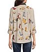 John Mark Western Novelty Point Collar Long-Roll Tab Sleeve Snap Front Shirt - Image 2