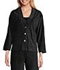 John Mark Woven Coordinating Long Sleeve Button-Front Cardigan, Color:Black - Image 1