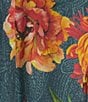 John Mark Woven Denim Multi Floral Texture Print Wire Collar 3/4 Cinched Sleeve Top - Image 4