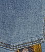 John Mark Woven Denim Multi Matched Print Beaded Patches Straight Leg Ankle Length Jeans - Image 4