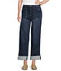 John Mark Woven Denim Wide Leg With Folded Cuff Jeans - Image 1