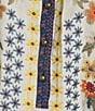 John Mark Woven Ditsy Floral Print Embroidered Scoop Neck 3/4 Sleeve Pullover Top - Image 5