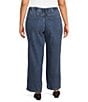 John Mark Woven Elastic Drawstring Wide Leg Jeans - Image 2