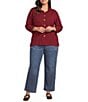 John Mark Woven Elastic Drawstring Wide Leg Jeans - Image 3