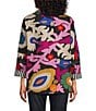 John Mark Woven Embroidered Abstract Oversized Blazer, Color:Multi - Image 2