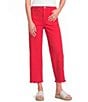 John Mark Woven Embroidered Patch Pocket Frayed Wide Leg Jeans - Image 1