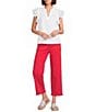 John Mark Woven Embroidered Patch Pocket Frayed Wide Leg Jeans - Image 3