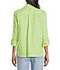 John Mark Woven Flower Applique Point Collar Long Sleeve Button Front Blouse - Image 2